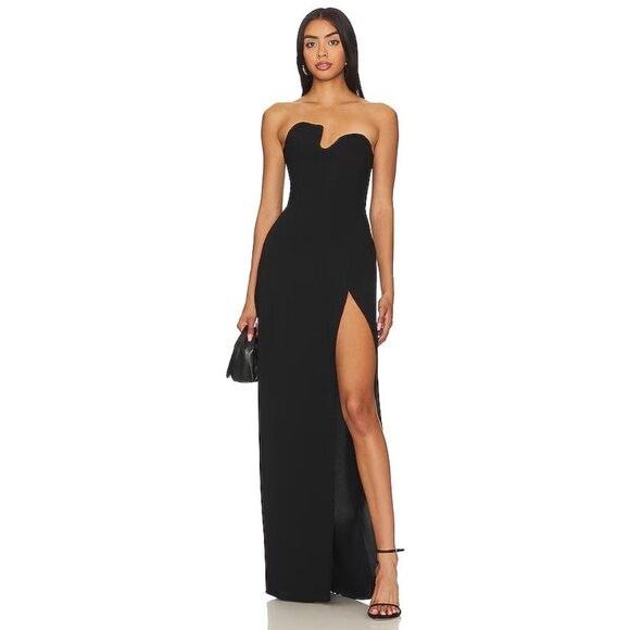 Amanda Uprichard Dresses & Skirts - Amanda Uprichard X Revolve Strapless Puzzle Gown in Black